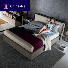 Double bed KEVINcontemporaryupholsteredwith headboard