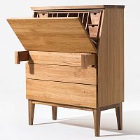 Contemporary secretary desk EMILYoakwalnutsolid wood
