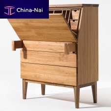 Contemporary secretary desk EMILYoakwalnutsolid wood