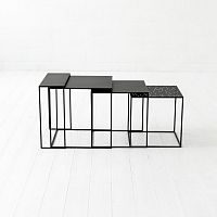Contemporary nesting tables GEOMETRY steelsteel basesquare