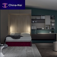 Wall bed ALCOVAdoublecontemporarywith storage compartment