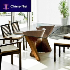 Contemporary dining table WAVEwalnutsolid woodash