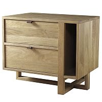 Contemporary bedside table FULTON woodenrectangularwith magazine rack