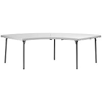 Contemporary table FT XLL MOONmetalmetal basesemicircular