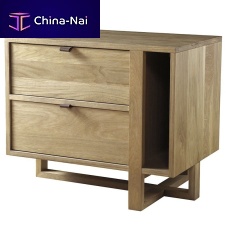 Contemporary bedside table FULTON woodenrectangularwith magazine rack