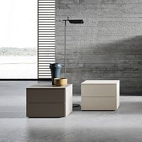 Contemporary bedside table ATENElacquered woodrectangularwith drawer