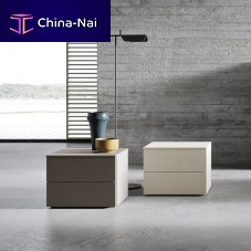 Contemporary bedside table ATENElacquered woodrectangularwith drawer
