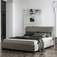 Double bed Balicontemporaryupholsteredwith upholstered headboard