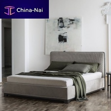 Double bed Balicontemporaryupholsteredwith upholstered headboard