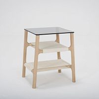 Contemporary side table FAWNglassropeoak base