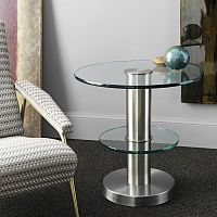 Contemporary side table TAVOLINO 1932glassmetalmetal base