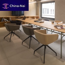 Contemporary table BLADEsolid woodMDFsteel base