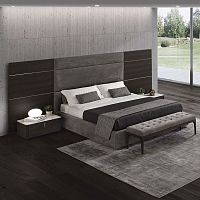 Double bed NUAGEcontemporaryupholsteredwith headboard