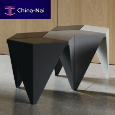 Contemporary coffee table Prismatic aluminumaluminum basehexagonal