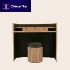 Free-standing desk PLEATED SECRETAIREcontemporaryAmerican walnutcurved