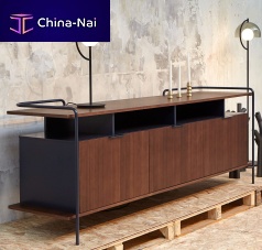 Contemporary sideboard ALANDOwalnutwood veneerlacquered MDF