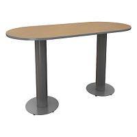 Contemporary high bar table RACETRACKlaminatemetal baseoval