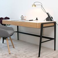 Contemporary office desk BOUVET DESK ARABESCATOwoodenmetalmarble