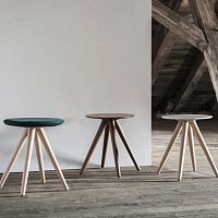 Contemporary coffee table FAT FLAT woodenoak basesolid wood base