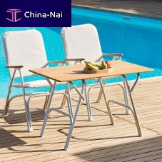 Contemporary table M200 serieswood veneeranodized aluminum baserectangular