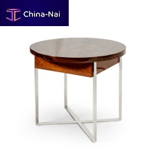 Contemporary side table BOSTONMDFplywoodpolished stainless steel base