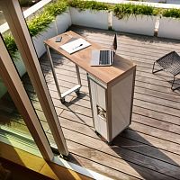Contemporary high bar table HIGHTABLE_BY JANUA_NATURALoakanodized aluminum baserectangular