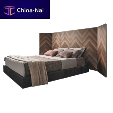 Double bed EVEcontemporaryupholsteredwith headboard