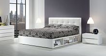 Double bed PONGO G ETHOScontemporarywith upholstered headboardwith storage compartment