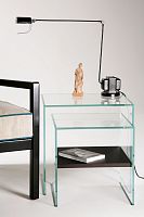 Contemporary nesting tables ZEN 3 : SISTERSglassoakrectangular