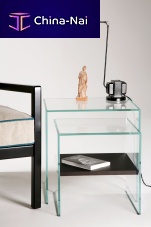 Contemporary nesting tables ZEN 3 : SISTERSglassoakrectangular