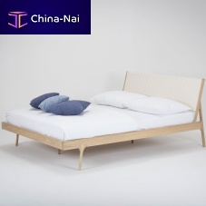 Double bed FAWNcontemporarywith upholstered headboardcotton