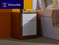 Contemporary bedside table ACUMENbeechrectangularwith drawer
