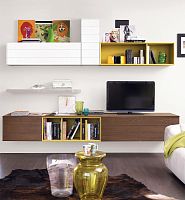 Contemporary TV wall unit ADELElacquered wood