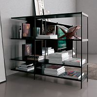 Free-standing bookcase XYmodularcontemporaryoak