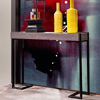 Contemporary sideboard table QUADRO laminated woodlacquered metal baserectangular