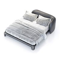 Double bed QUARTAM contemporaryupholsteredwith upholstered headboard