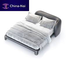 Double bed QUARTAM contemporaryupholsteredwith upholstered headboard