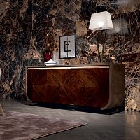 Contemporary sideboard CHARLESTONrosewoodleathermarble