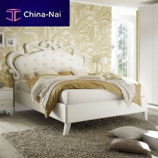 Double bed CLEOPATRAclassicwith upholstered headboardwooden