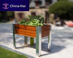 Wooden planter rectangularcontemporaryoutdoor