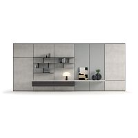 Contemporary living room wall unit PUZZLEwoodenfor TVwith storage compartment