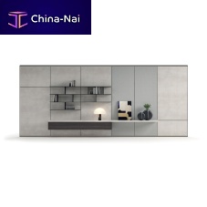 Contemporary living room wall unit PUZZLEwoodenfor TVwith storage compartment