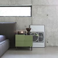 Contemporary bedside table ZERO.16lacquered woodoakrectangular