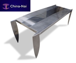 Original design table DAGGER stainless steelrectangularsquare