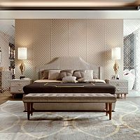 Traditional bedside table BELLAGIOlacquered glasswooden baserectangular