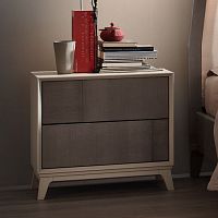 Contemporary bedside table CURCUMAlacquered woodashmetal base