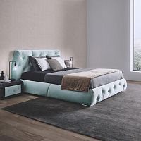 Double bed FLUFFYcontemporaryupholsteredwith headboard