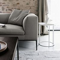 Contemporary side table Frankpainted steelpainted steel baseround