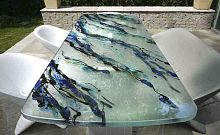 Contemporary dining table glassrectangularcustom