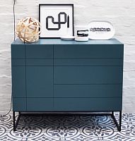 Contemporary sideboard E UNITwoodengrayblue